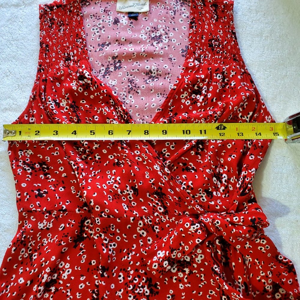 UNIVERSAL THREAD Red Wrap Around Sleeveless Dress, XS - Picture 6 of 10